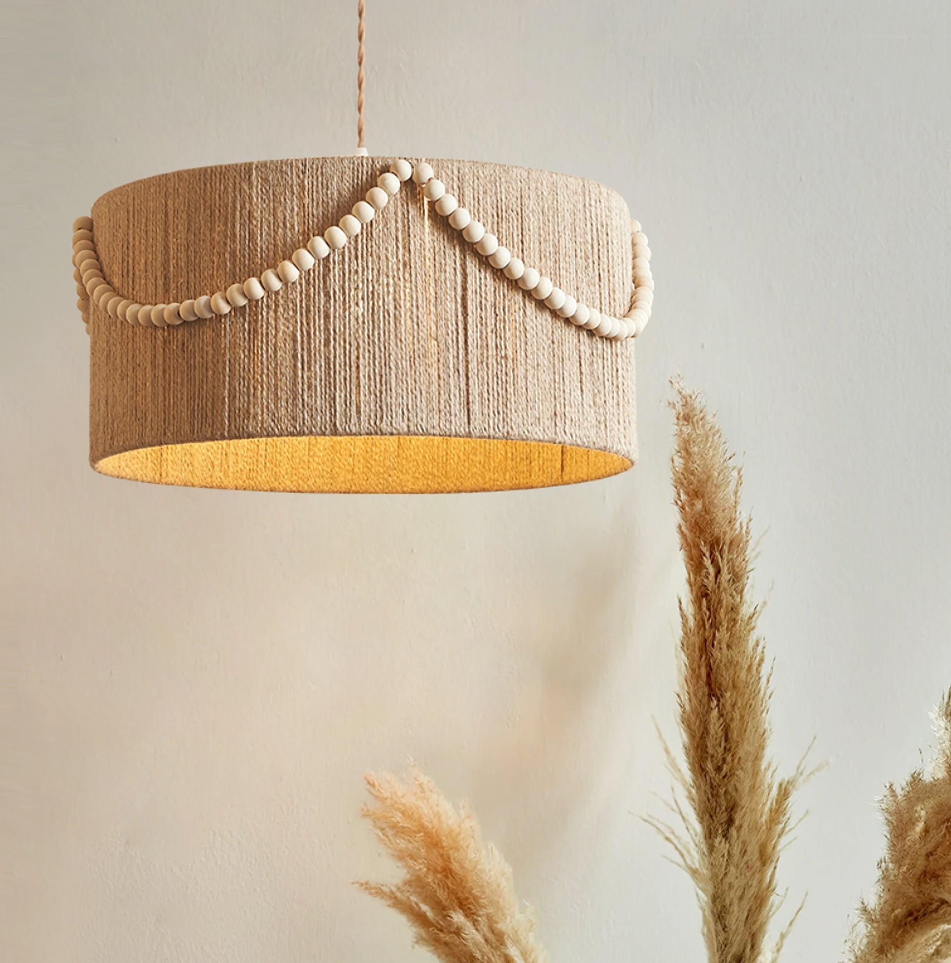 Liviza Suspension en Jute Tissée à la Main en Tissu Biologique Vintage