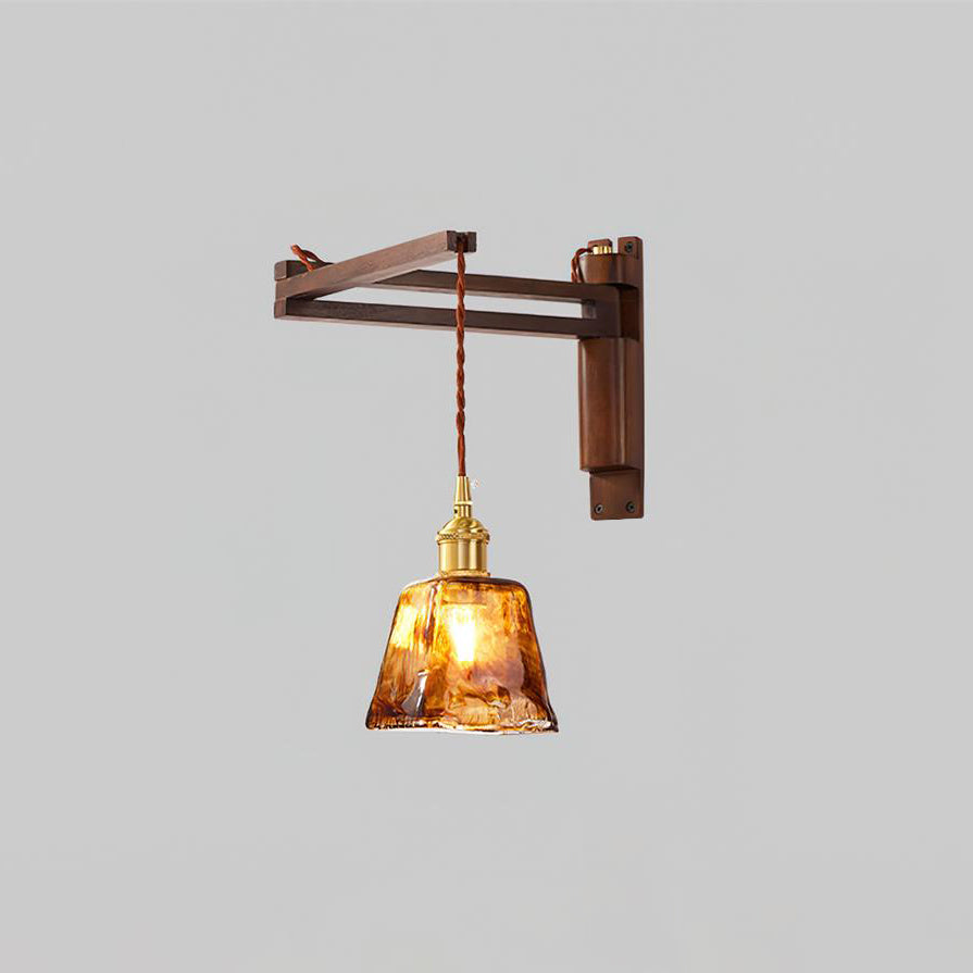 Geyla Applique Murale Rustique en Bois avec Prise / Câblage Fixe