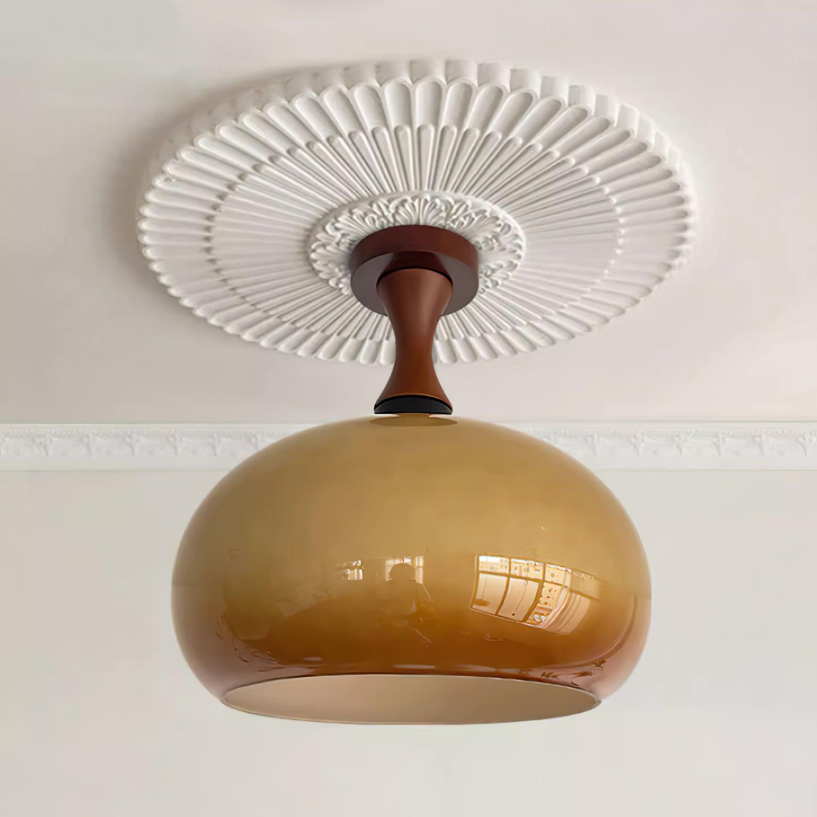 Liora Plafonnier en verre ambré