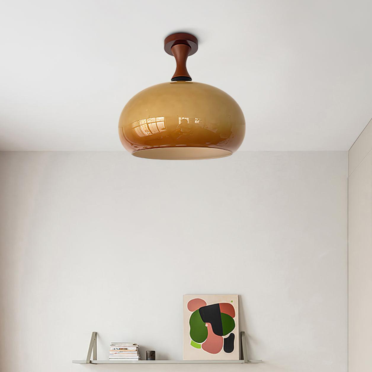 Liora Plafonnier en verre ambré