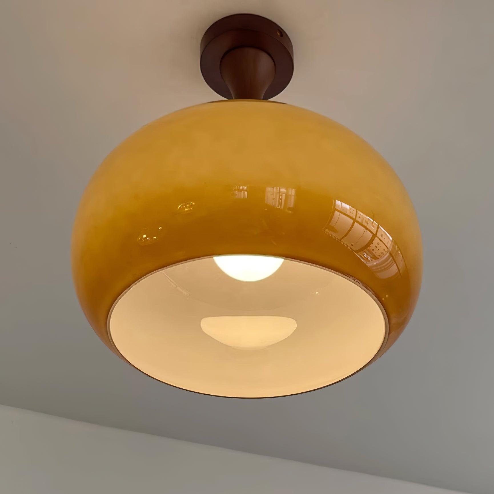 Liora Plafonnier en verre ambré
