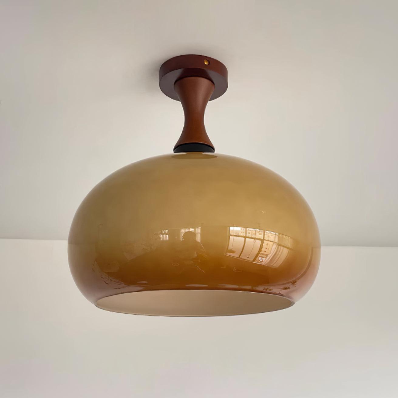 Liora Plafonnier en verre ambré