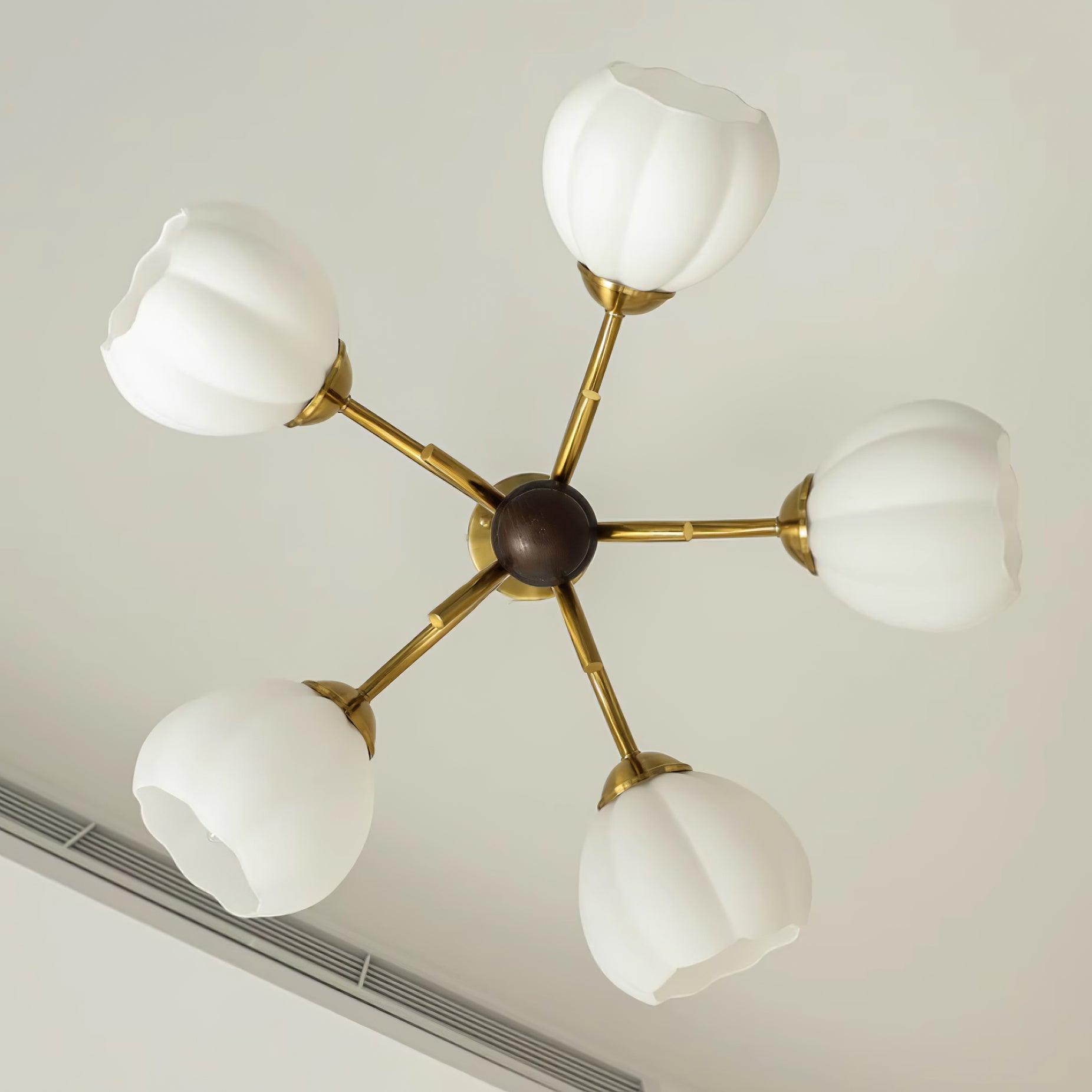 Flora Lustre en Bois Vintage