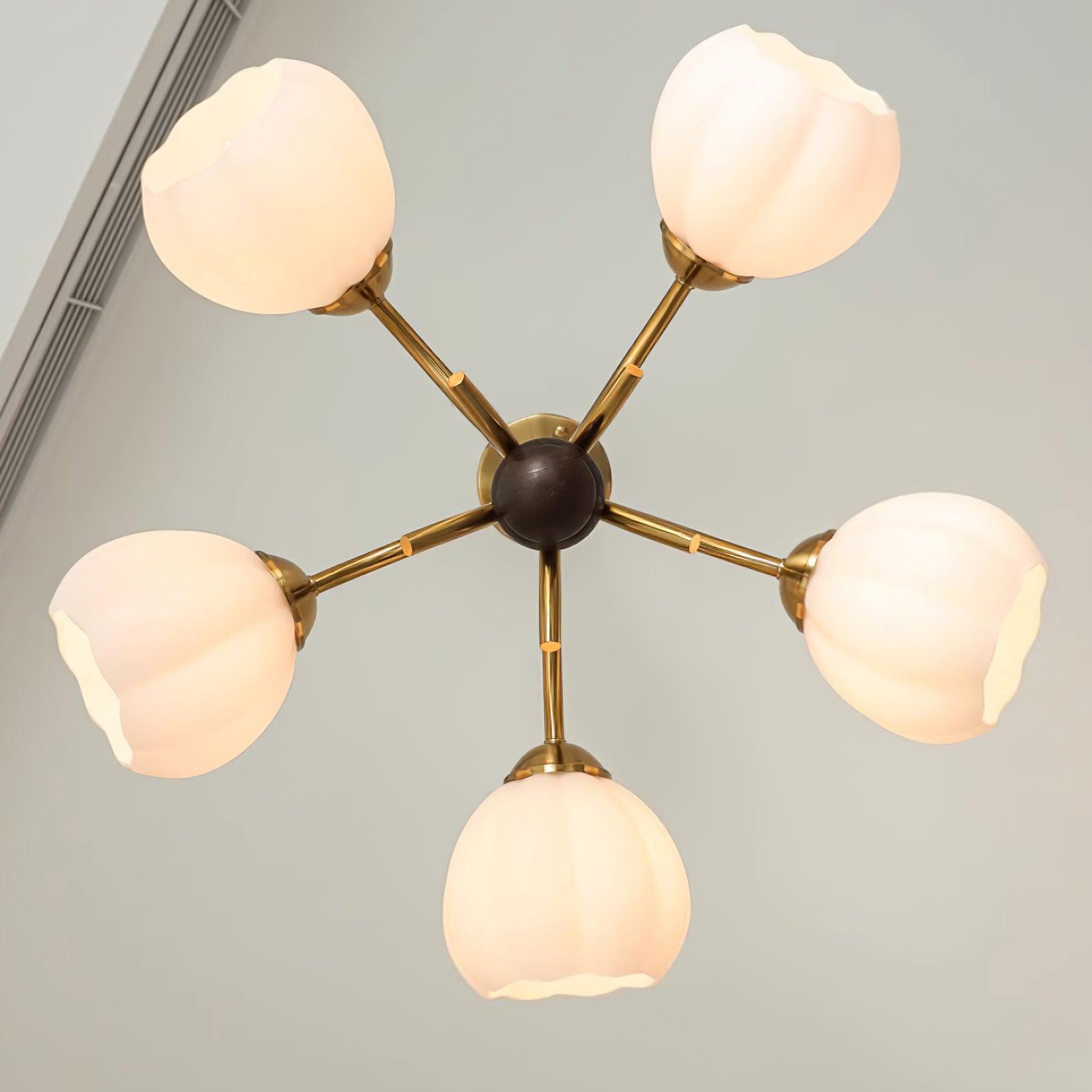 Flora Lustre en Bois Vintage