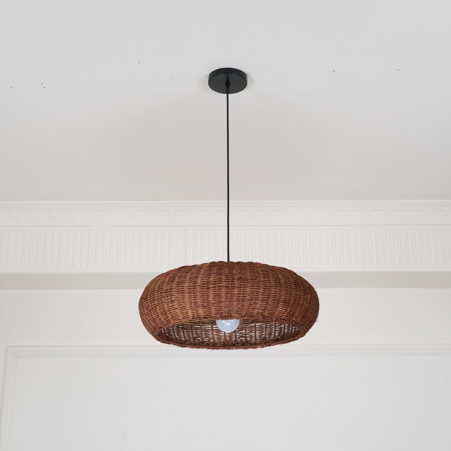 Solvice Vintage Rotin Pendentif Lampe