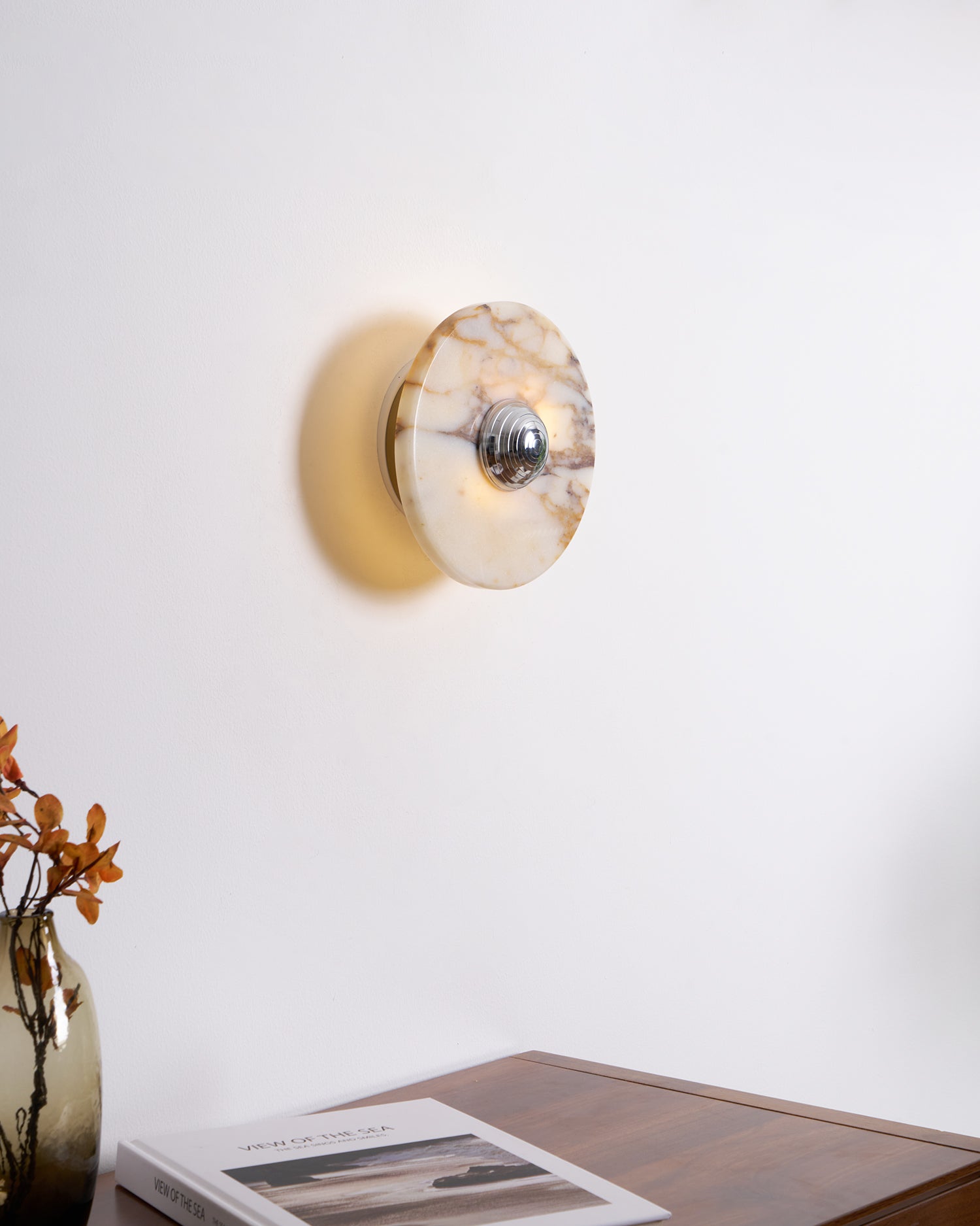 Sfera Applique Murale Moderne LED Disque en Marbre