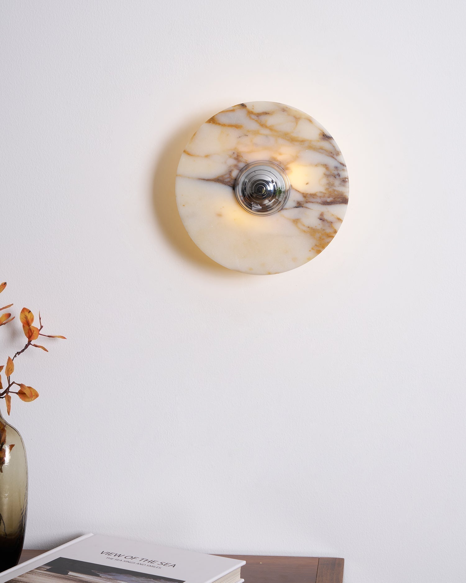 Sfera Applique Murale Moderne LED Disque en Marbre