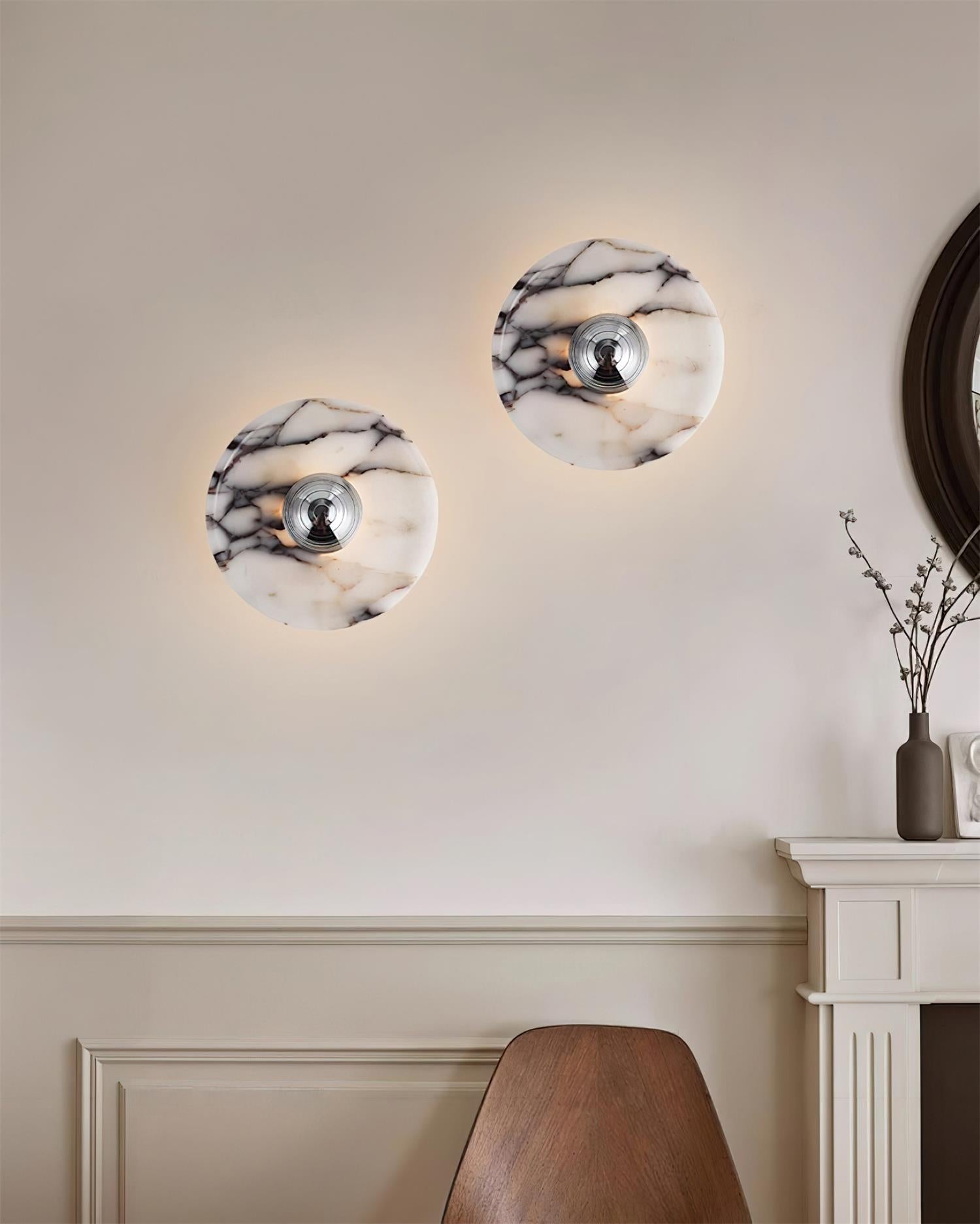 Sfera Applique Murale Moderne LED Disque en Marbre