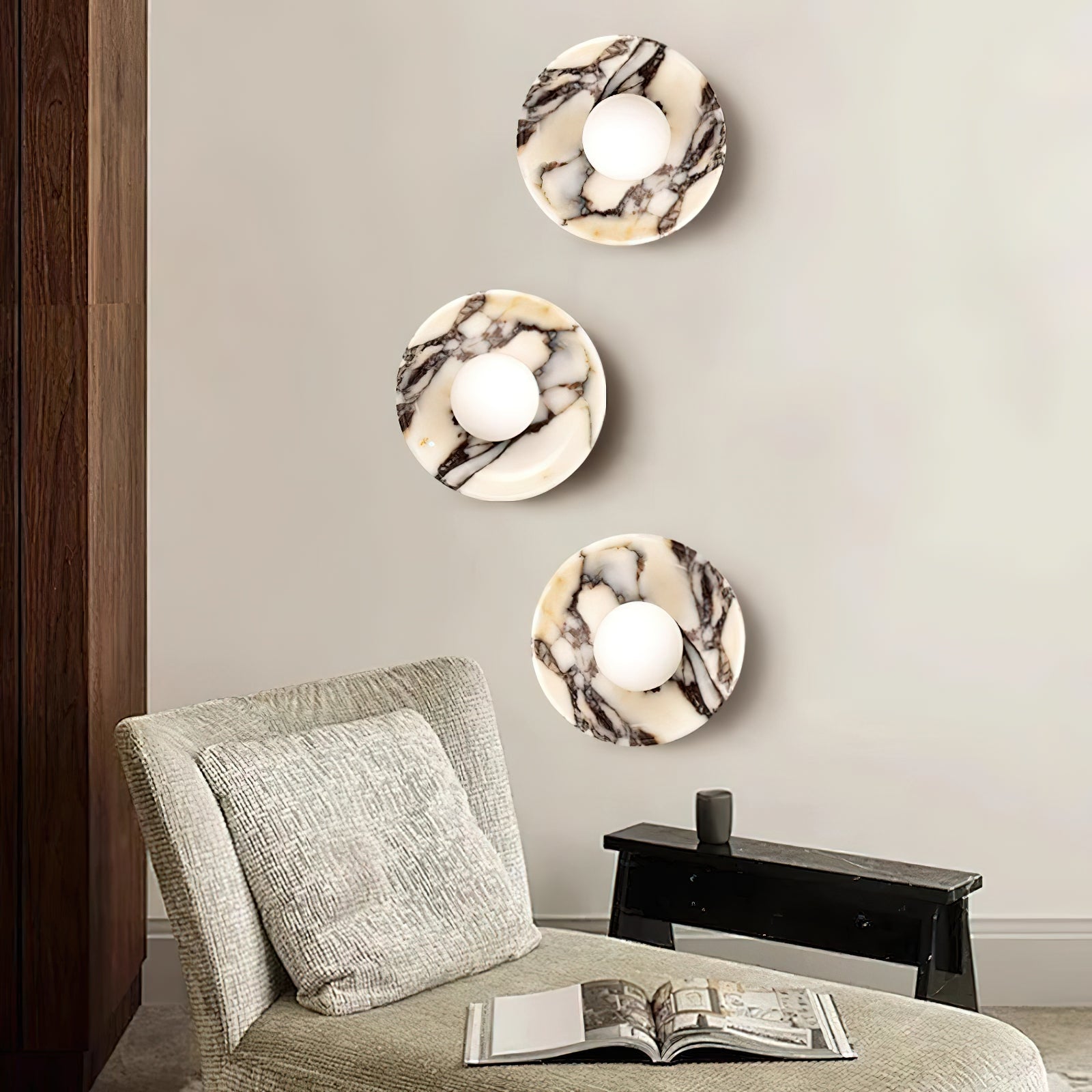 Cacariel Applique Murale Minimaliste Marbre Verre