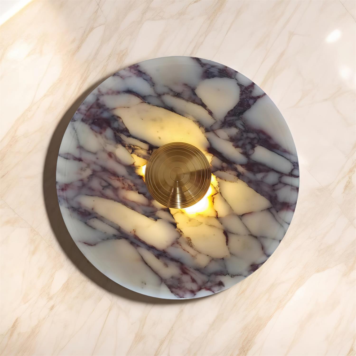 Sfera Applique Murale Moderne LED Disque en Marbre