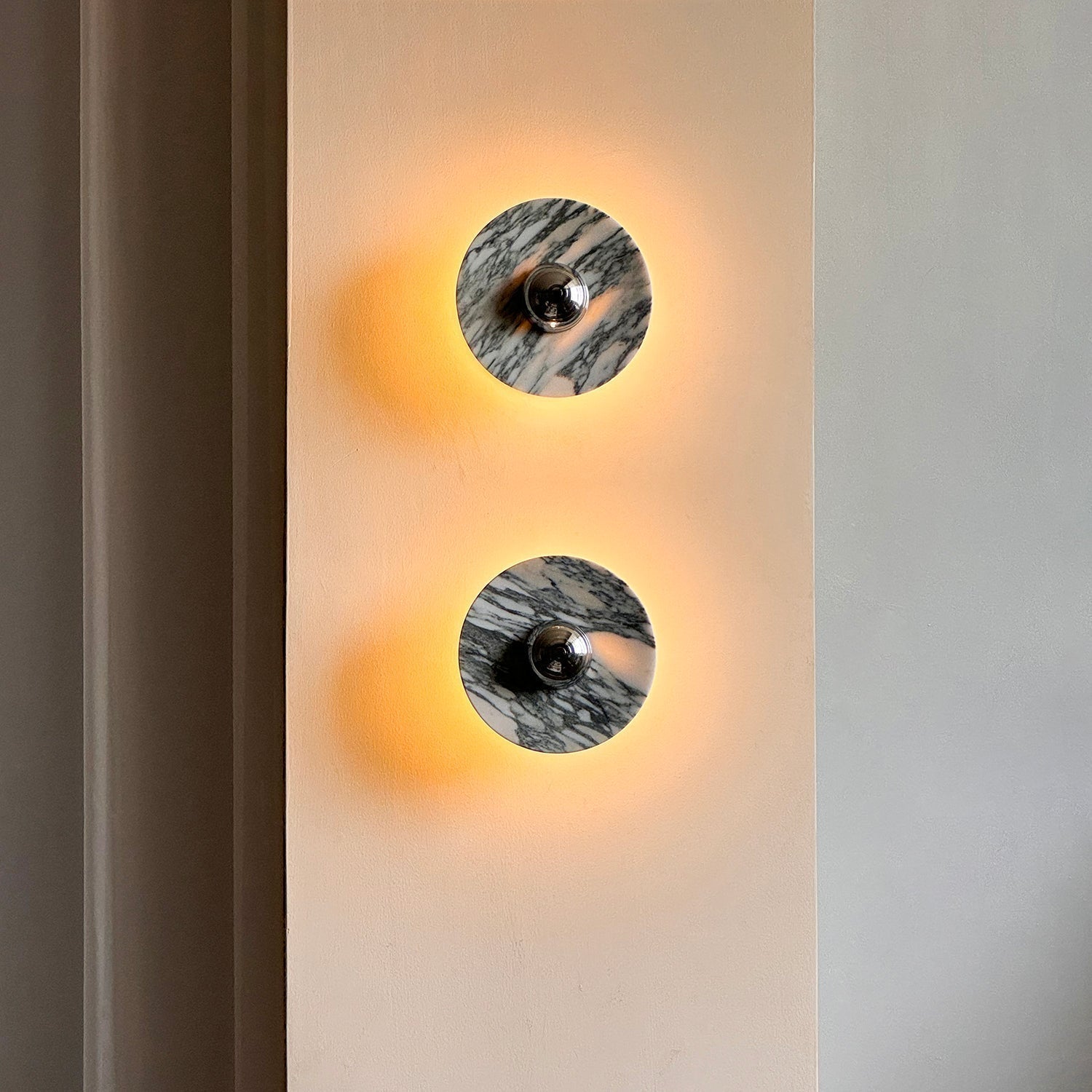 Sfera Applique Murale Moderne LED Disque en Marbre