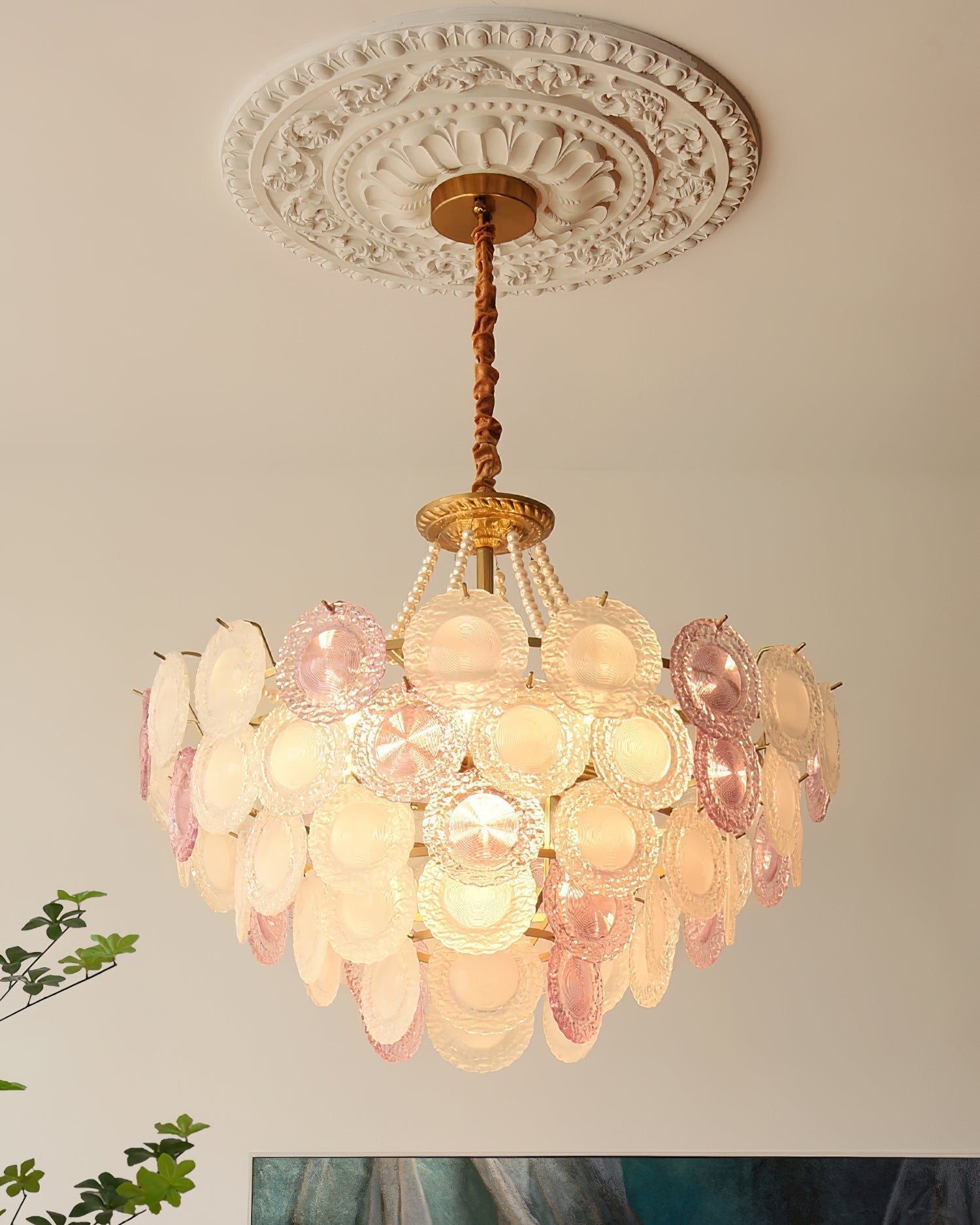 Violaire Lustre Disques Clairs Rose Poudré