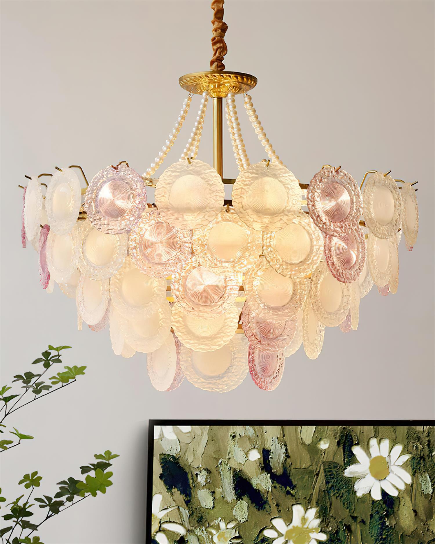 Violaire Lustre Disques Clairs Rose Poudré