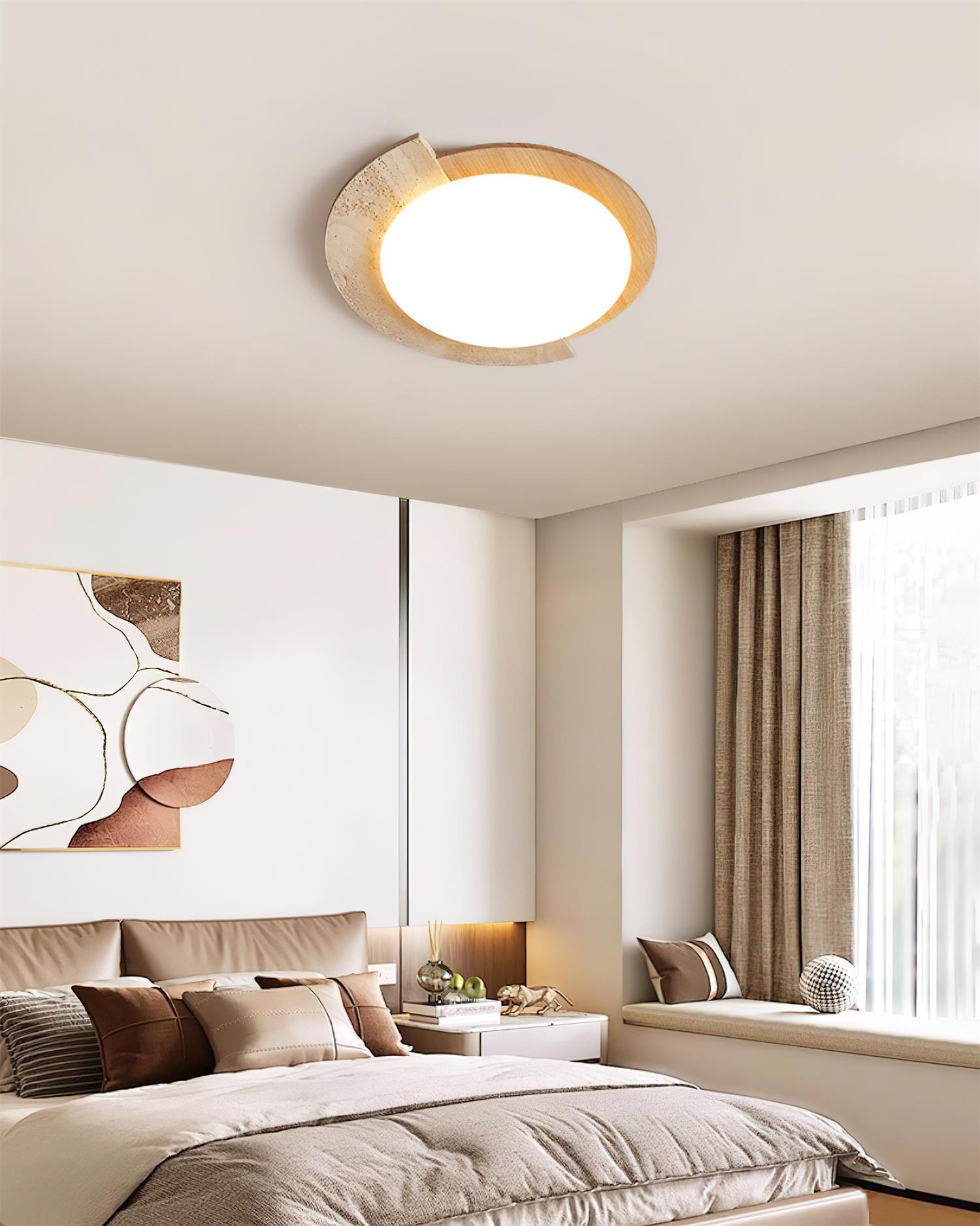 Ritta Plafonnier Ovale LED Travertin