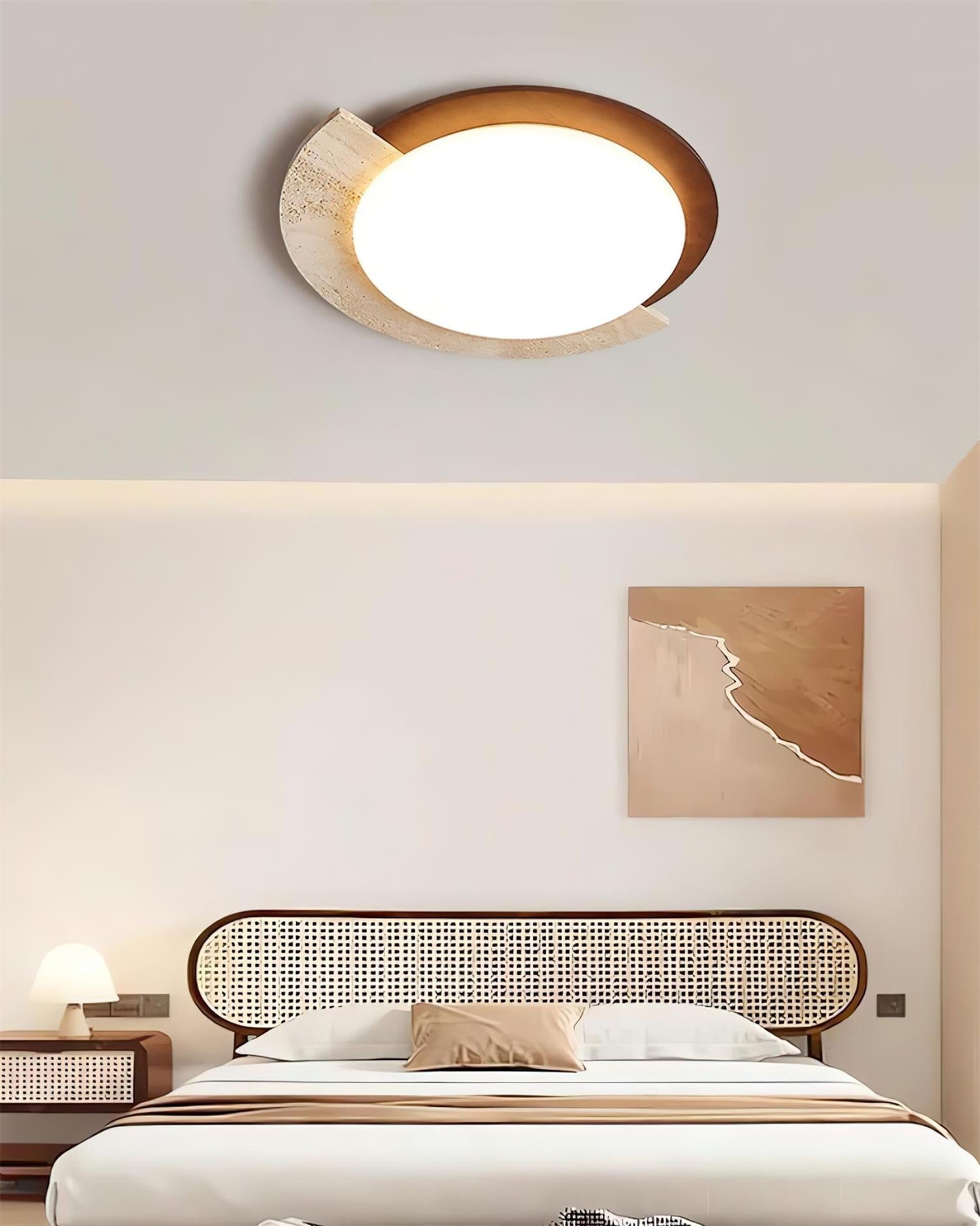 Ritta Plafonnier Ovale LED Travertin
