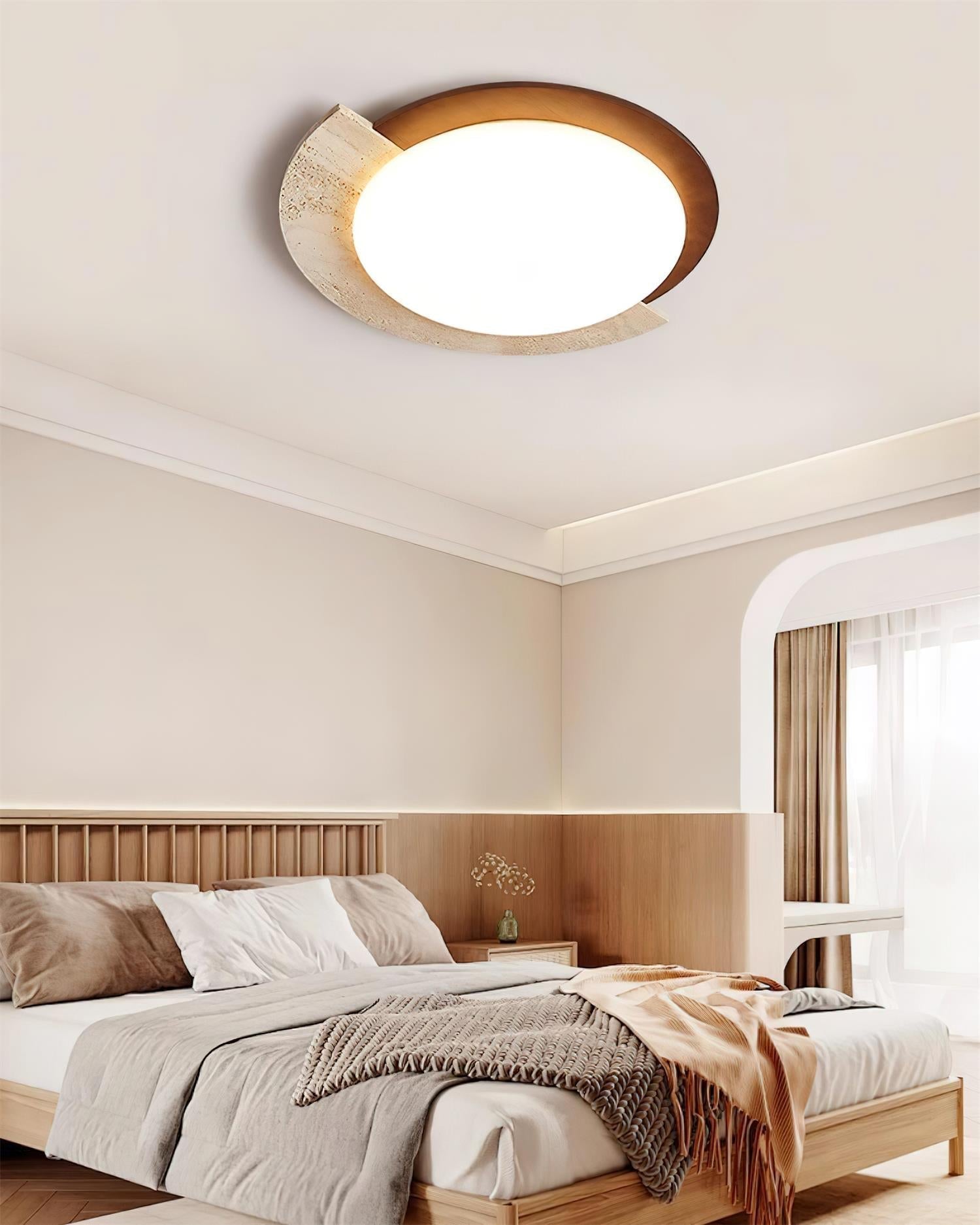 Ritta Plafonnier Ovale LED Travertin