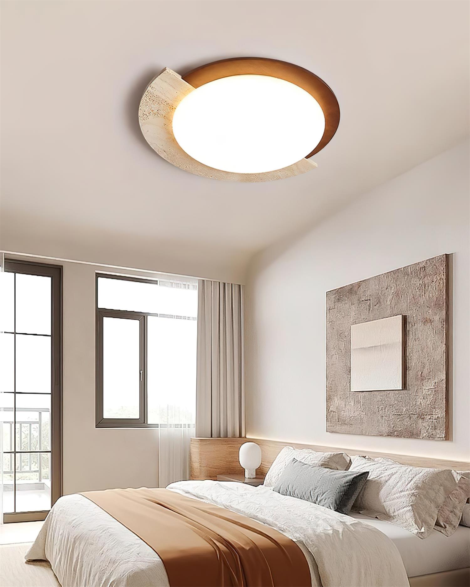 Ritta Plafonnier Ovale LED Travertin