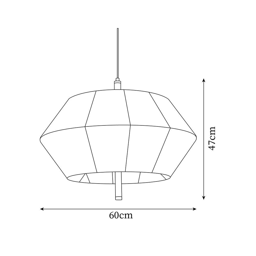 Lustra Suspension avec Abat-jour en Fil de Coton et Bois de Noyer Naturel