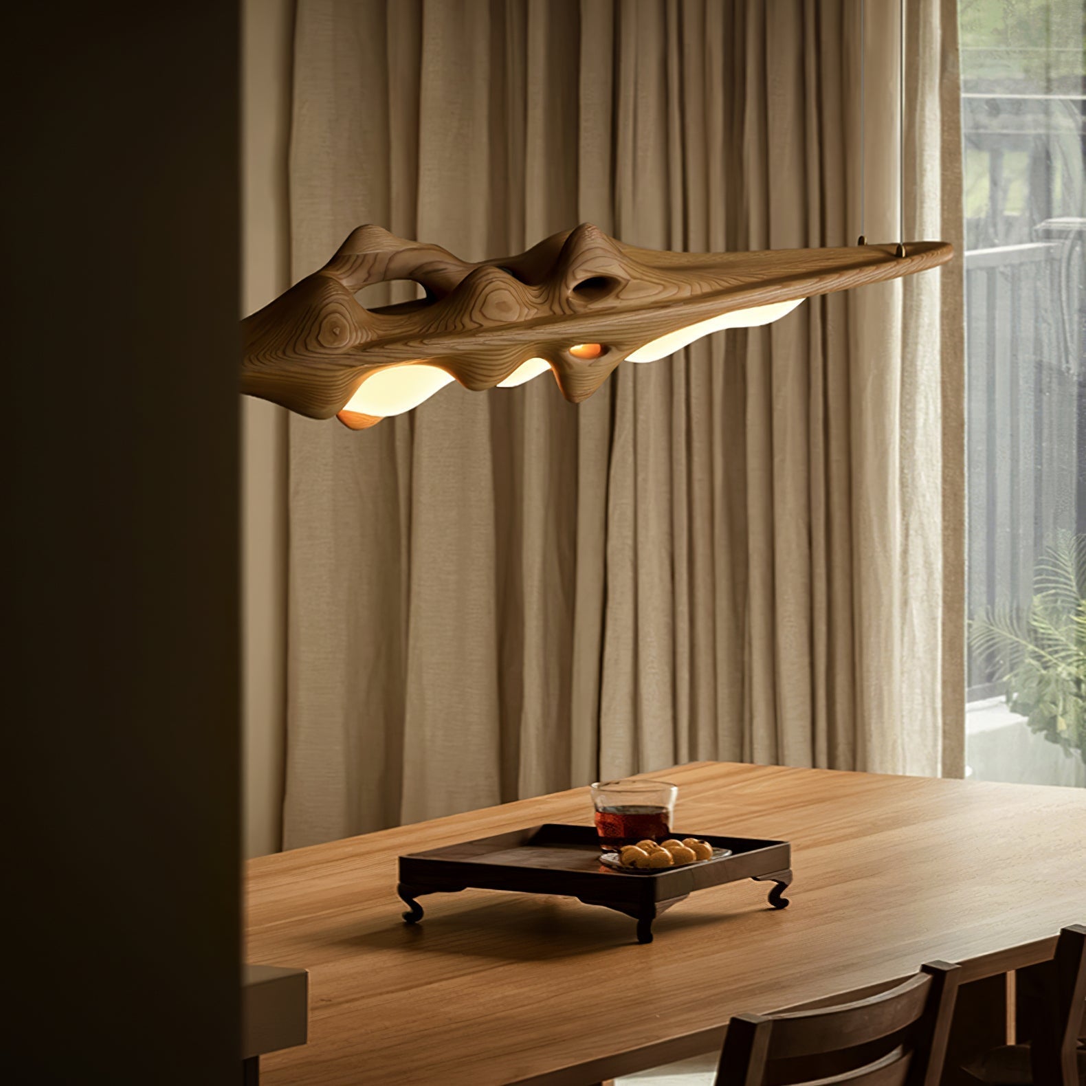 Ulsorira Lampe Suspendue en Bois Topographique
