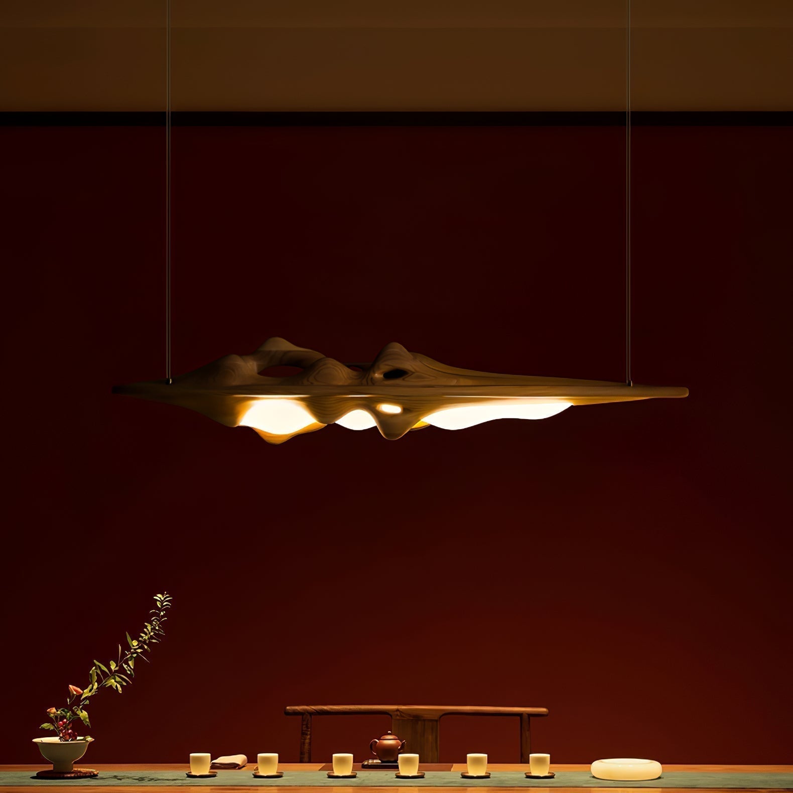 Ulsorira Lampe Suspendue en Bois Topographique