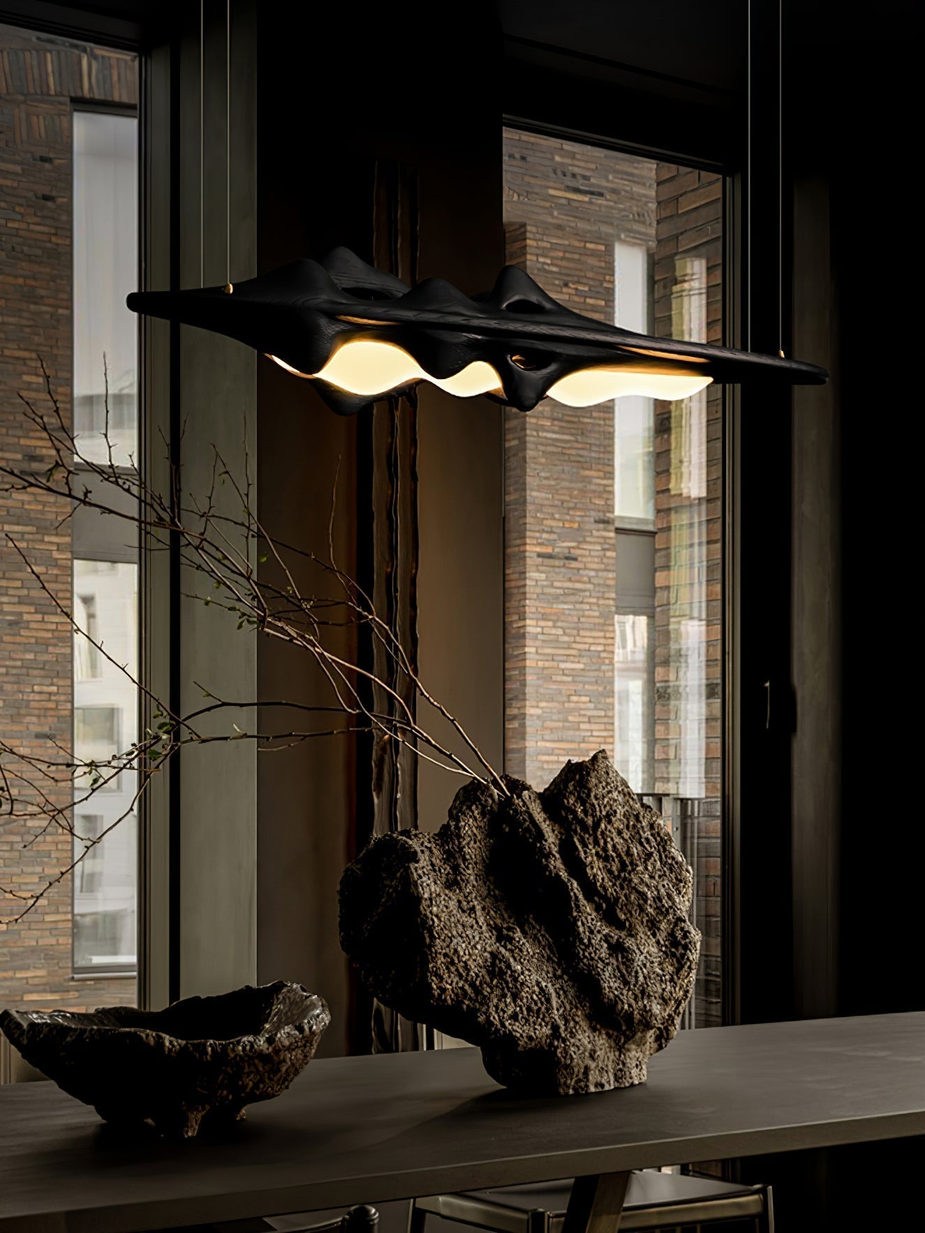 Ulsorira Lampe Suspendue en Bois Topographique