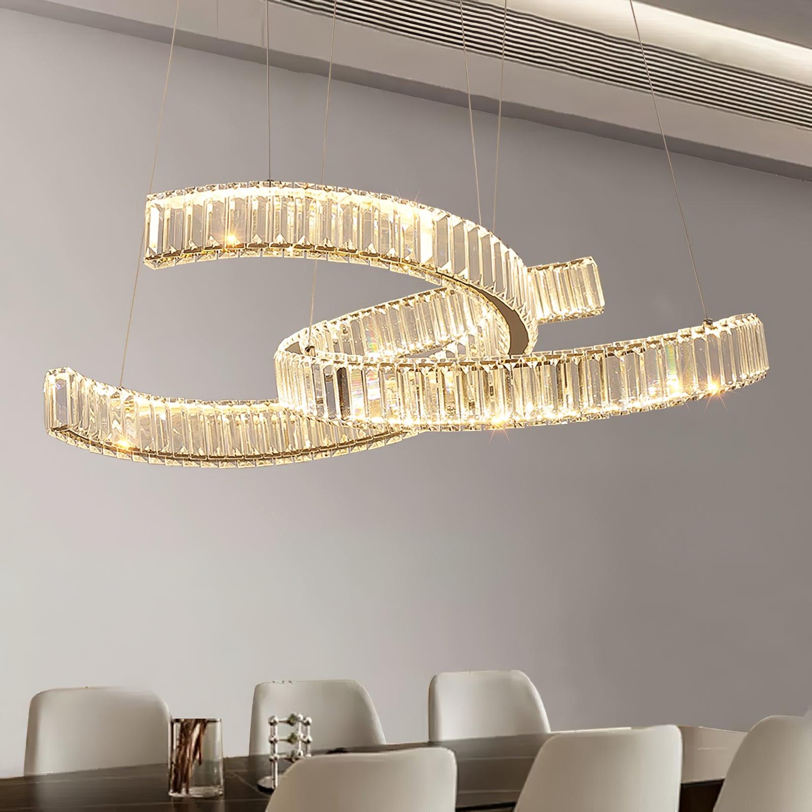 Lustra Lustre Spiral en Cristal Doré Glam