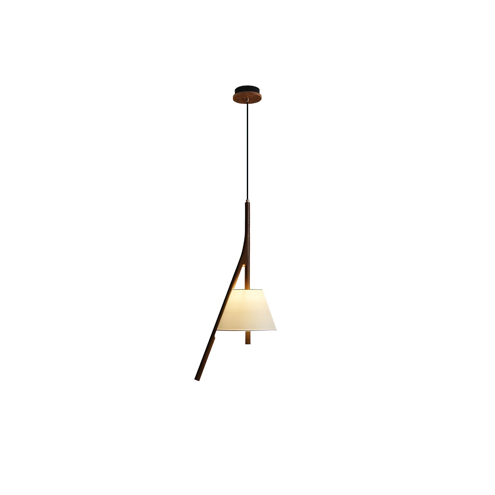 Zovenarae Triangulaire Bois Pendentif Lumière