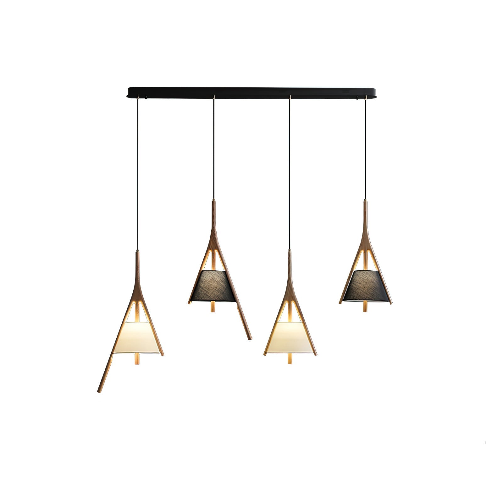 Zovenarae Triangulaire Bois Pendentif Lumière