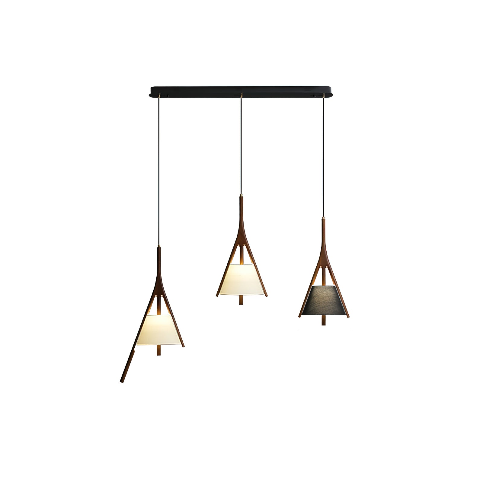 Zovenarae Triangulaire Bois Pendentif Lumière