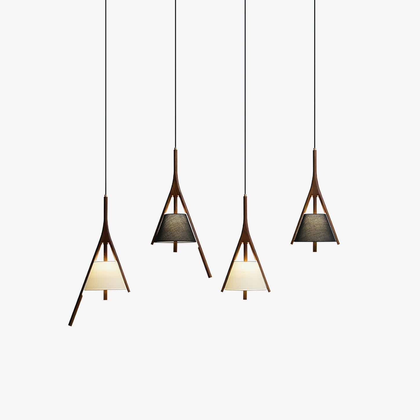 Zovenarae Triangulaire Bois Pendentif Lumière
