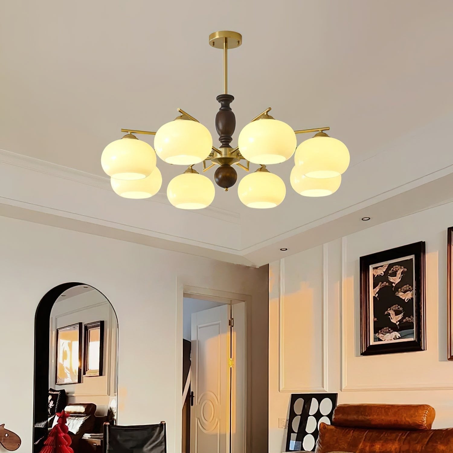 Aurora Lustre Noyer Beige Sphère