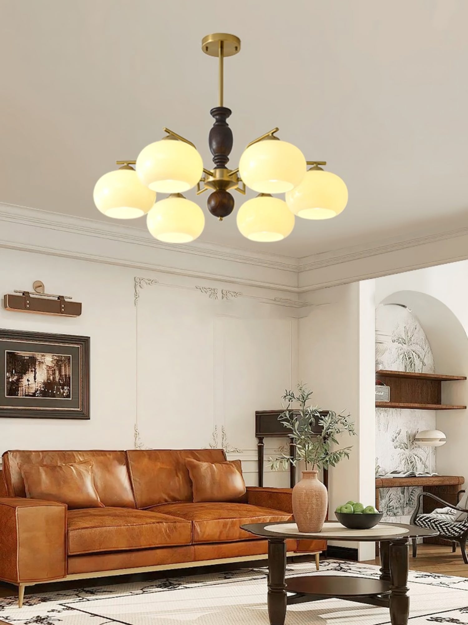 Aurora Lustre Noyer Beige Sphère