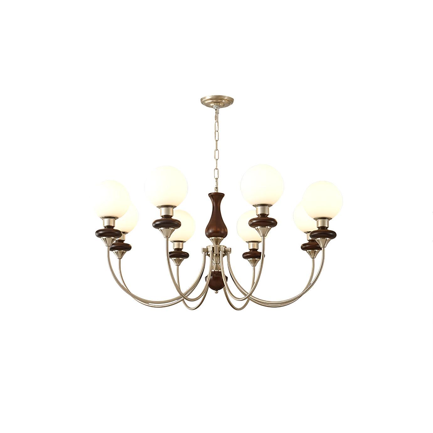 Lustra Lustre Rétro Laiton Noyer Verre