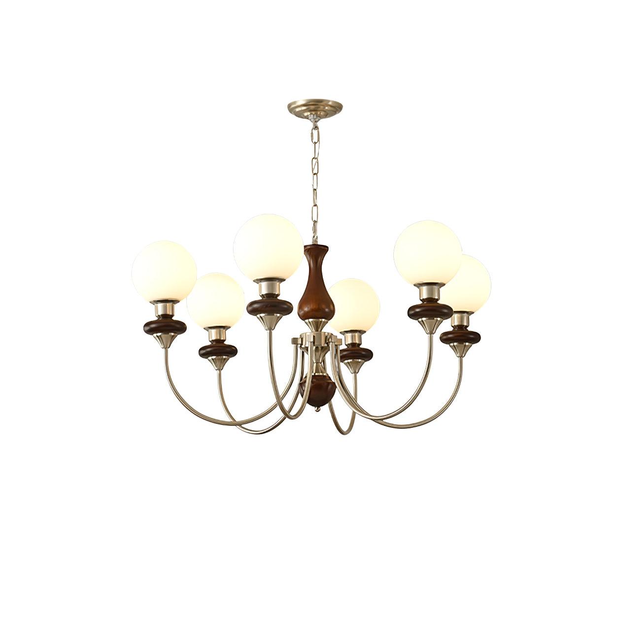 Lustra Lustre Rétro Laiton Noyer Verre