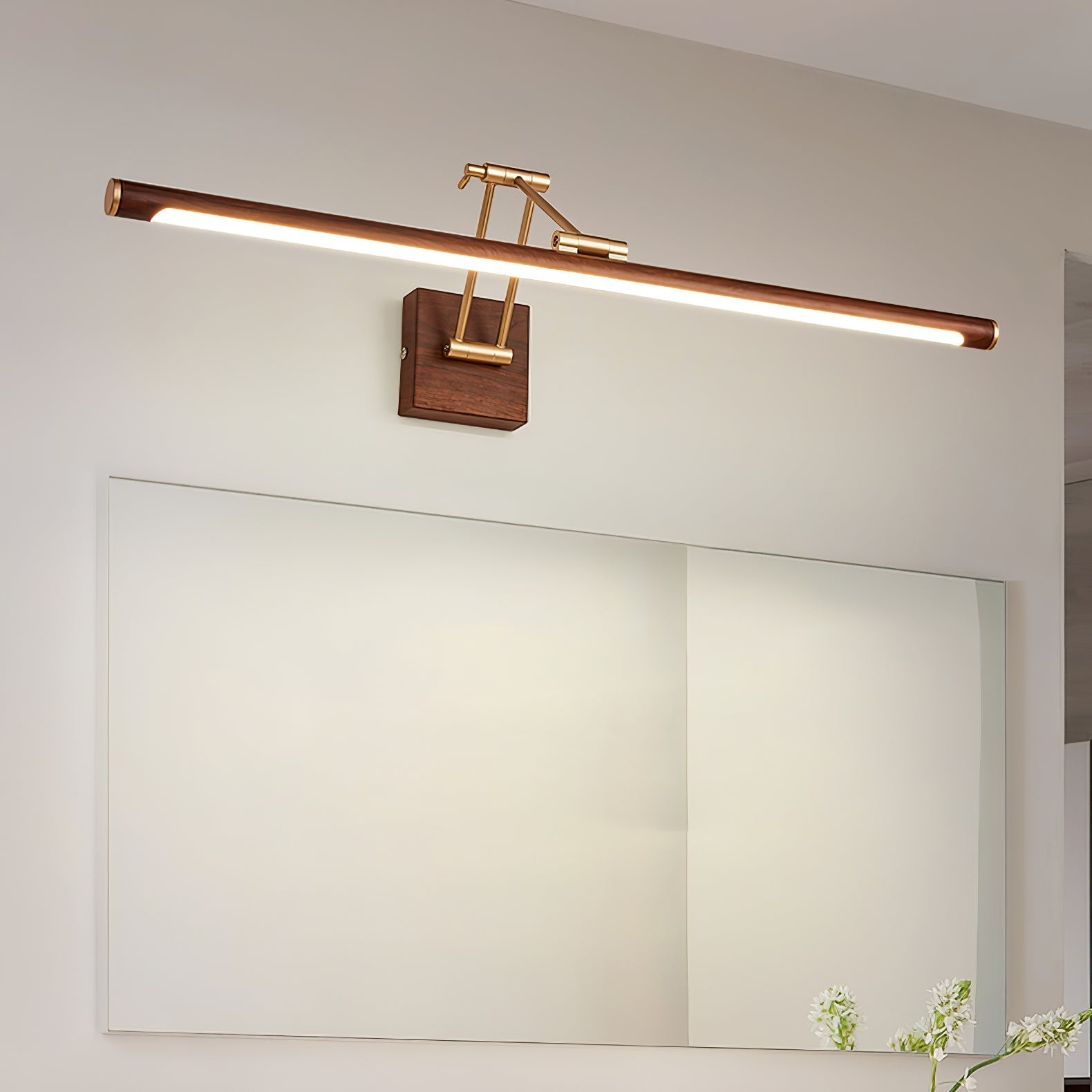 Arvararae Applique Murale Linéaire Ajustable en Noyer