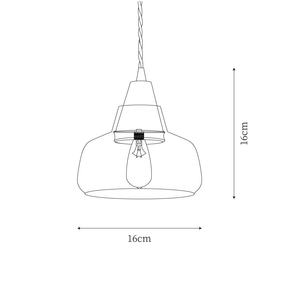 Noyer Lampe à Suspension en Verre