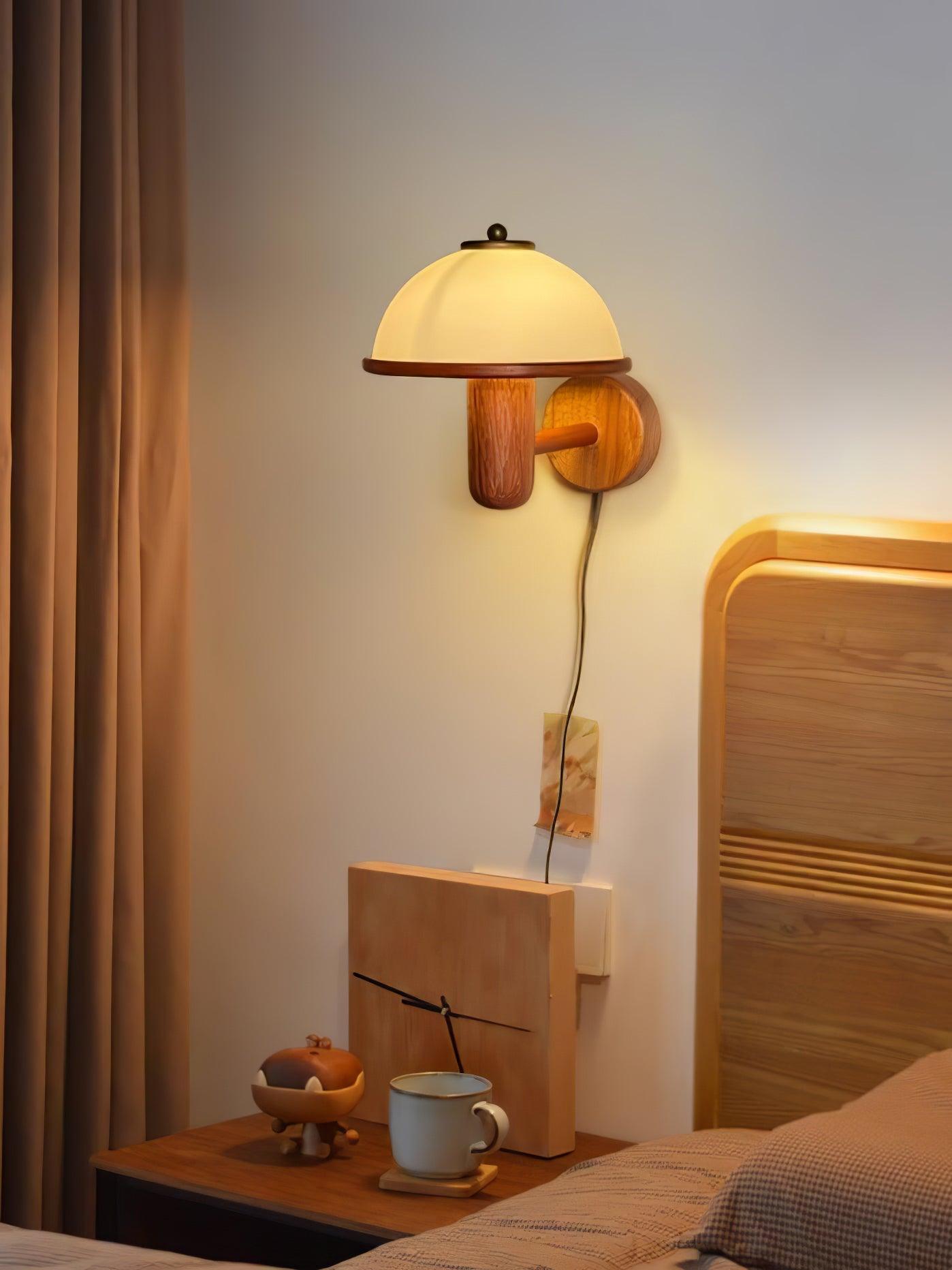 Lustra Applique Murale Champignon Bois de Chêne