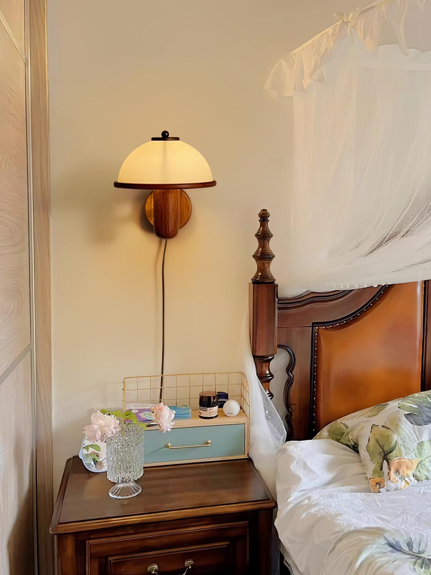 Lustra Wall Lamp Mushroom Wood