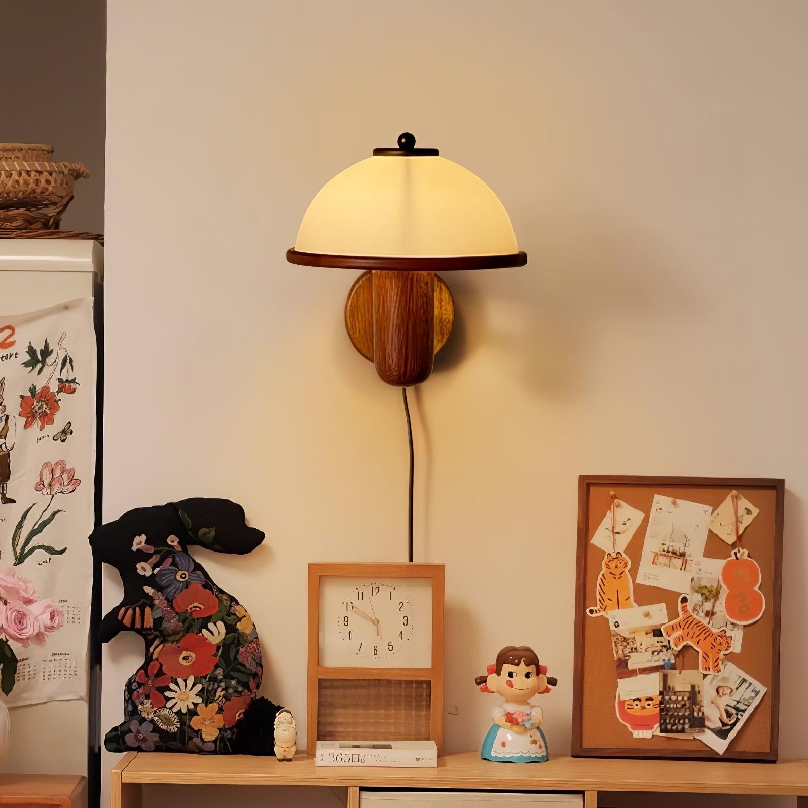 Lustra Wall Lamp Mushroom Wood