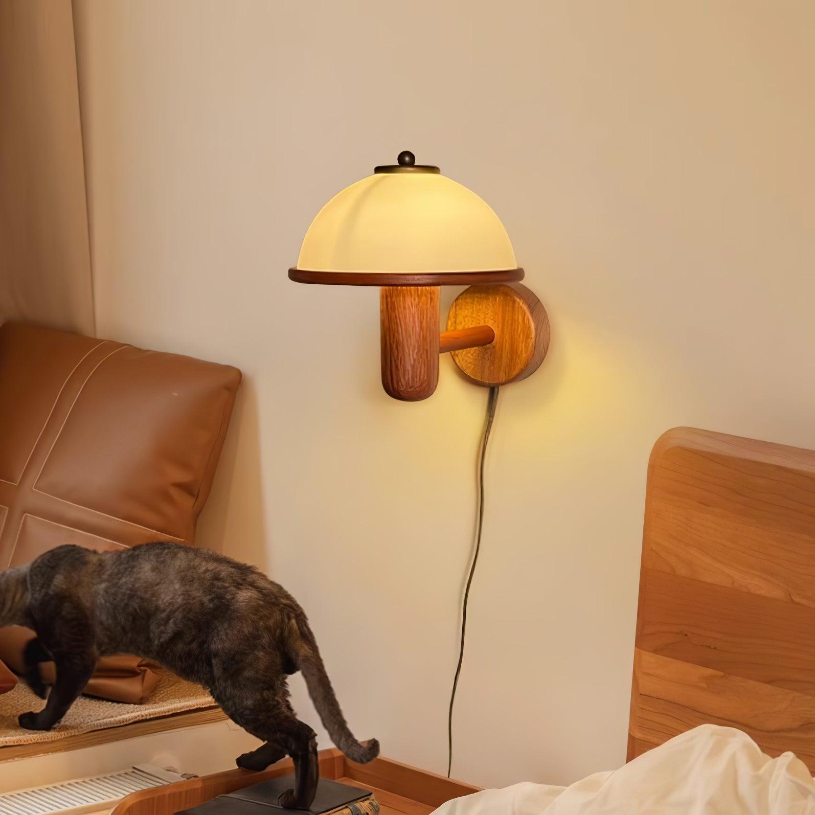 Lustra Applique Murale Champignon Bois de Chêne