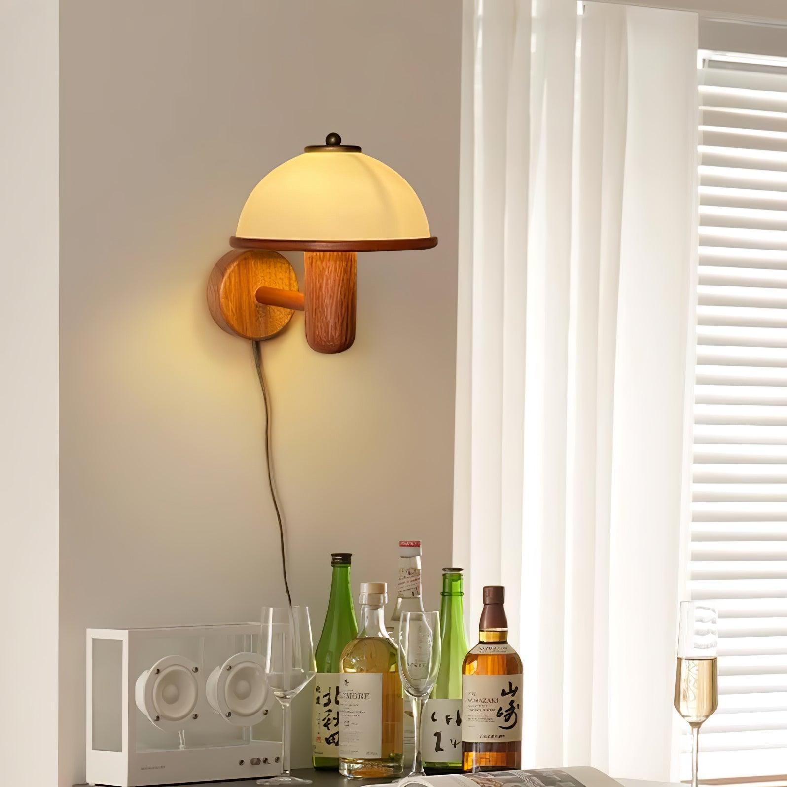 Lustra Applique Murale Champignon Bois de Chêne