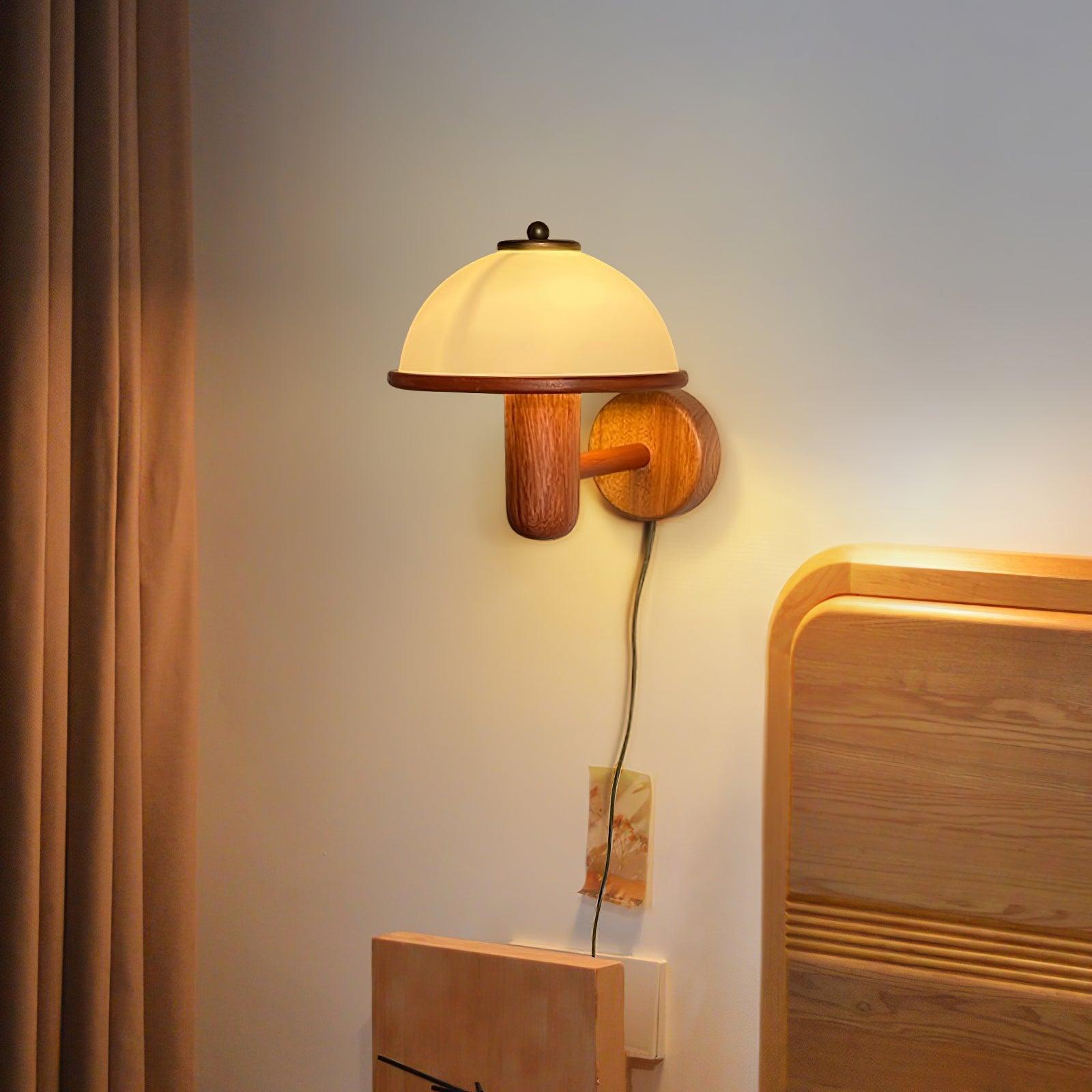 Lustra Wall Lamp Mushroom Wood