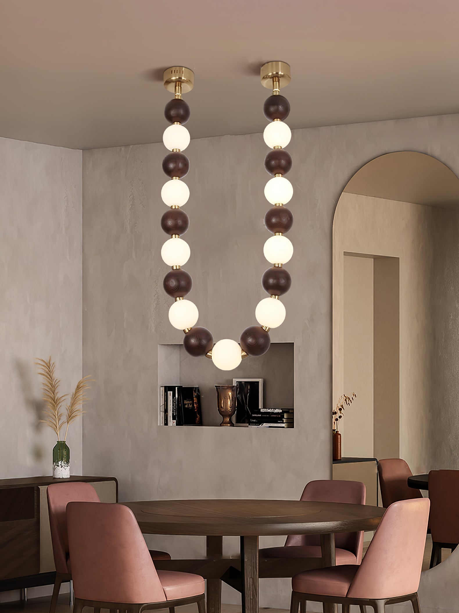Aurora Lustre Noyer Perle Collier