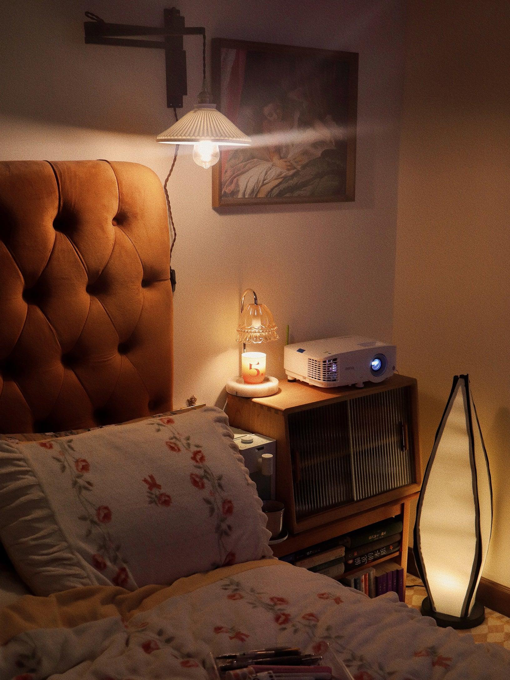 Lyphaia Nordic Art Telescopic Walnut Ceramic Wooden Wall Lamp