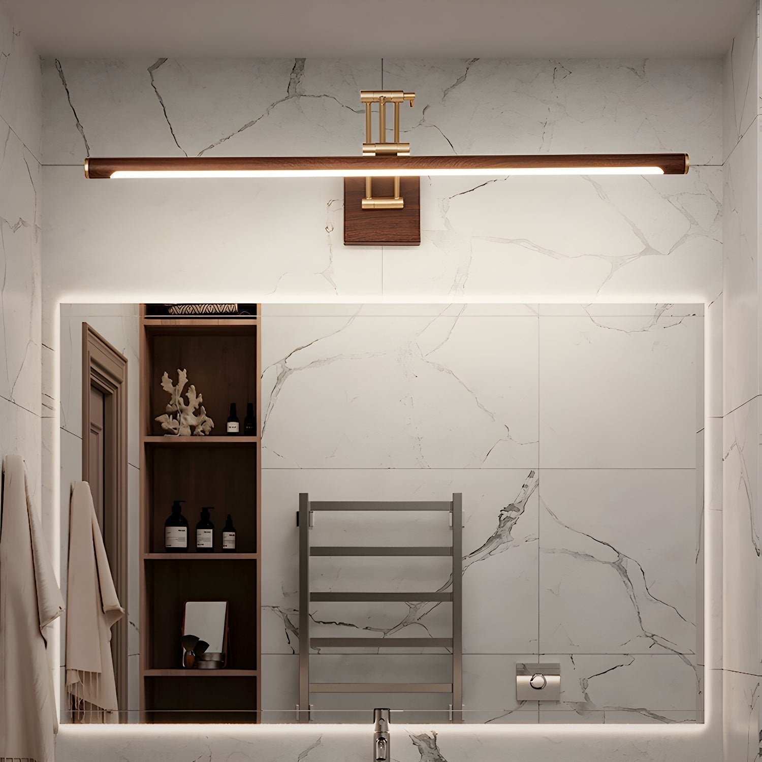 Arvararae Applique Murale Linéaire Ajustable en Noyer