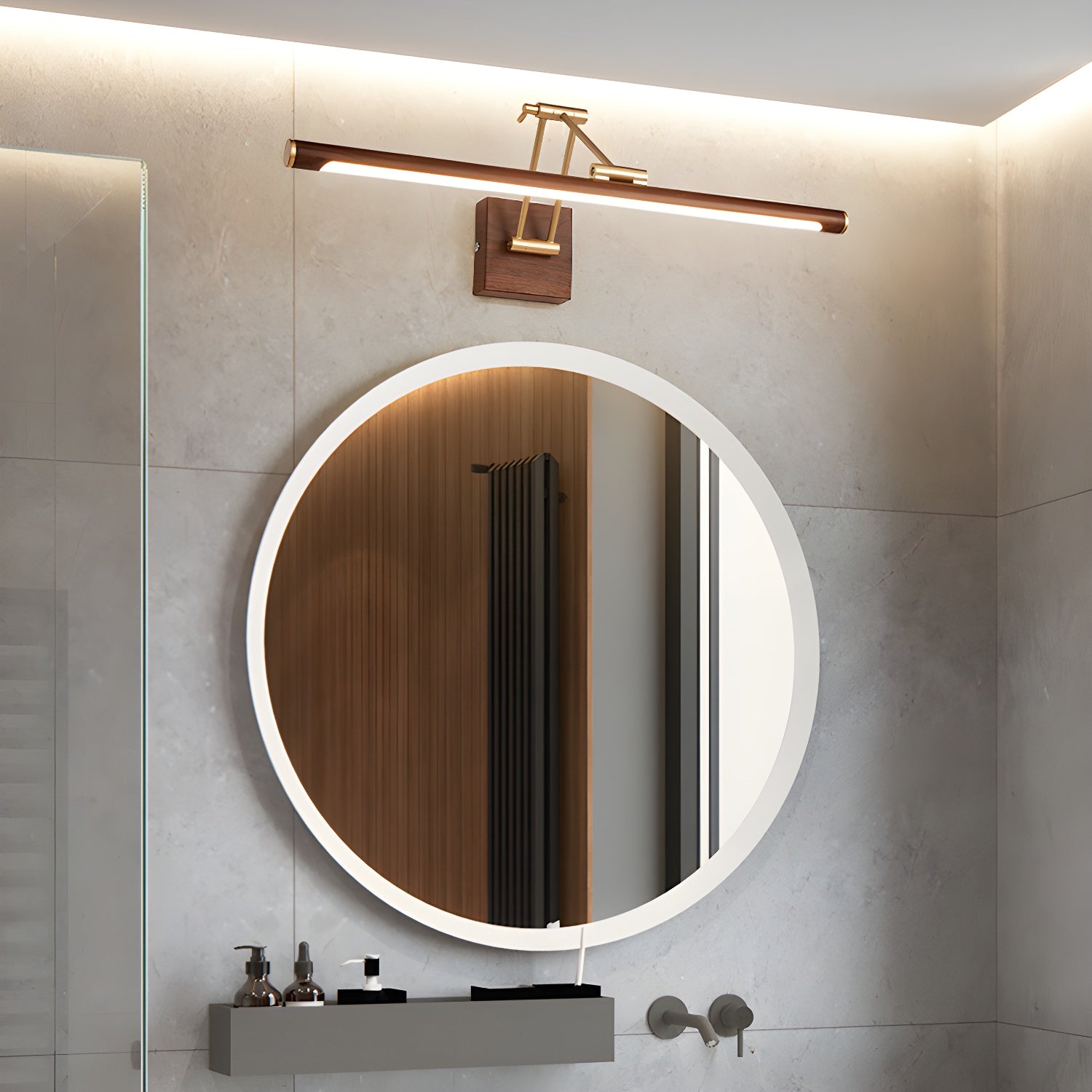Arvararae Applique Murale Linéaire Ajustable en Noyer