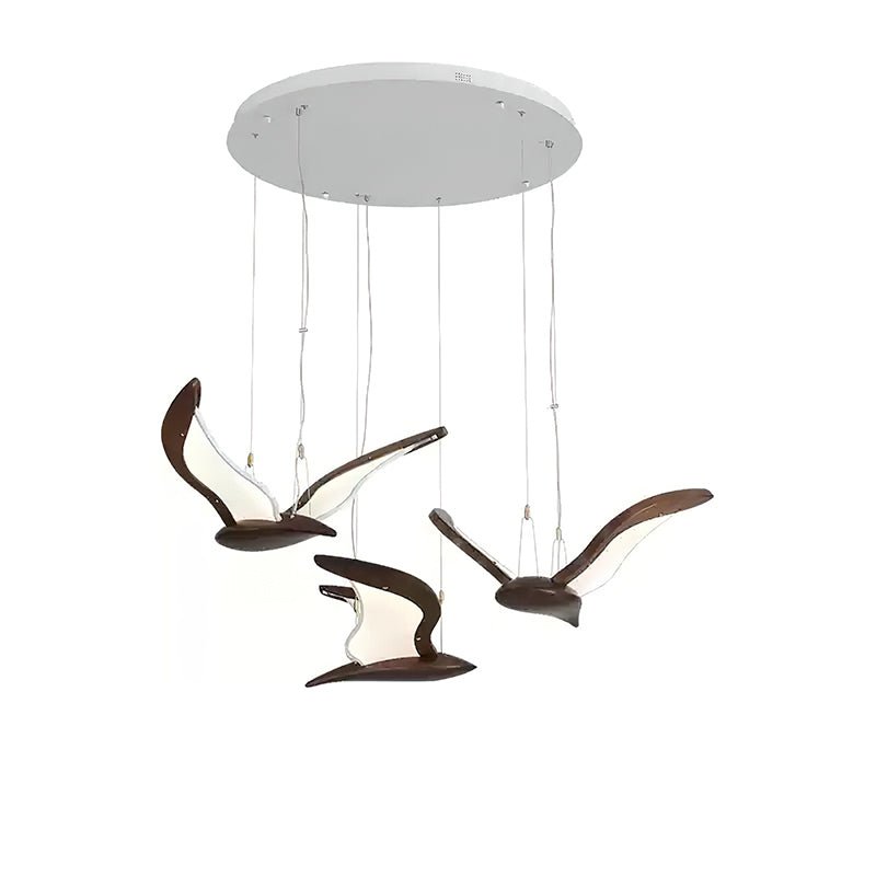 Lustra Lustre Forme d'Oiseau Bois Sculptural