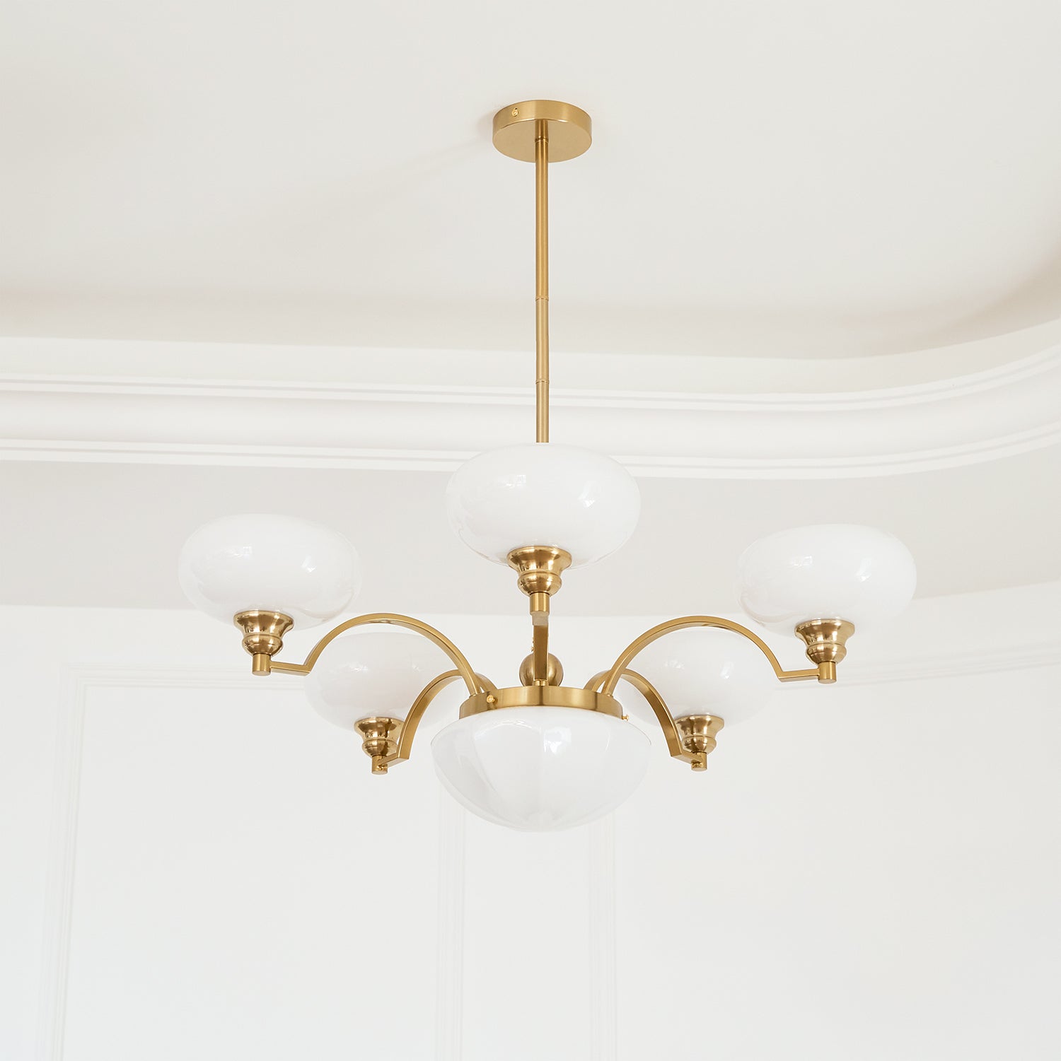 Lustra Lustre Warre Nickel Satiné Verre Fer