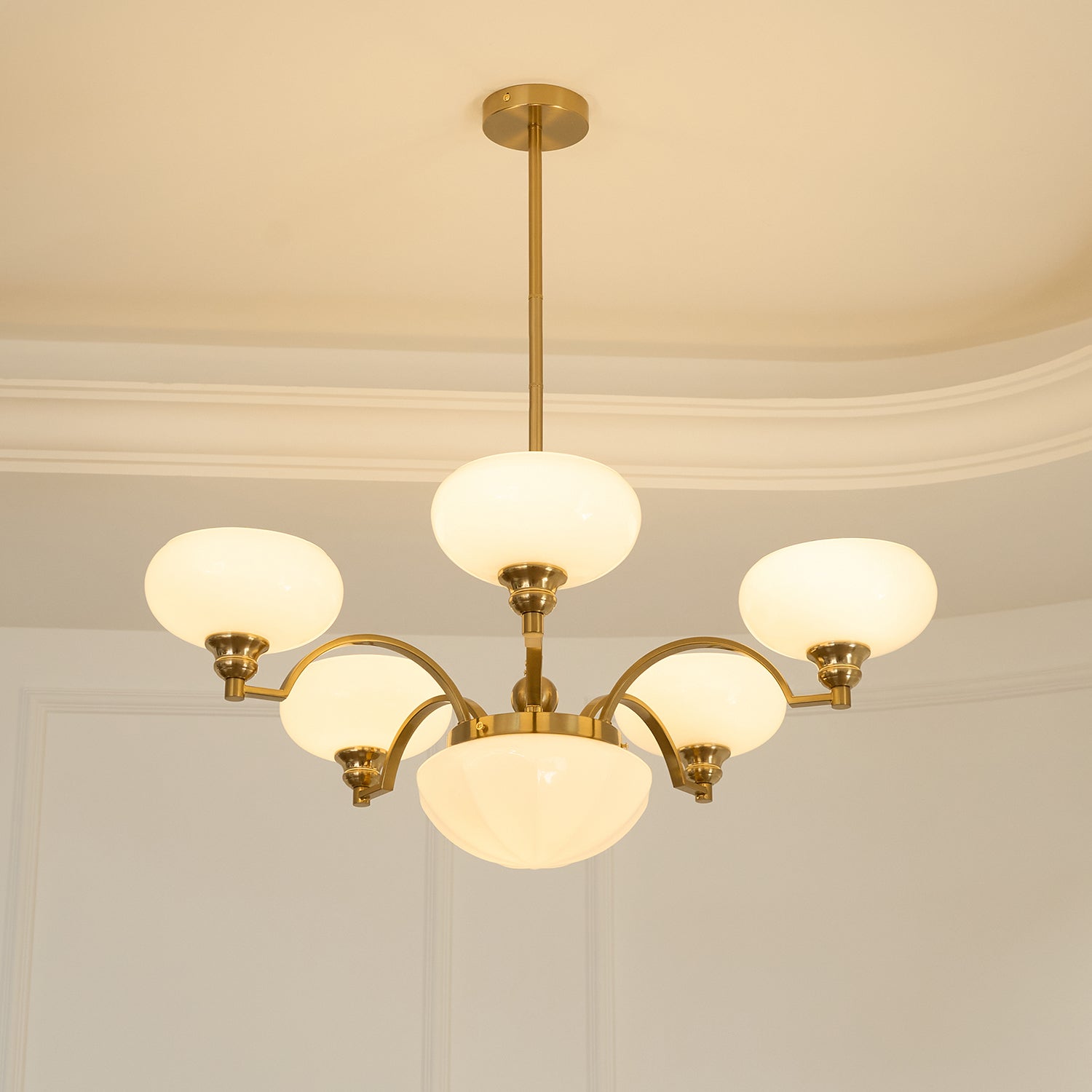 Lustra Lustre Warre Nickel Satiné Verre Fer