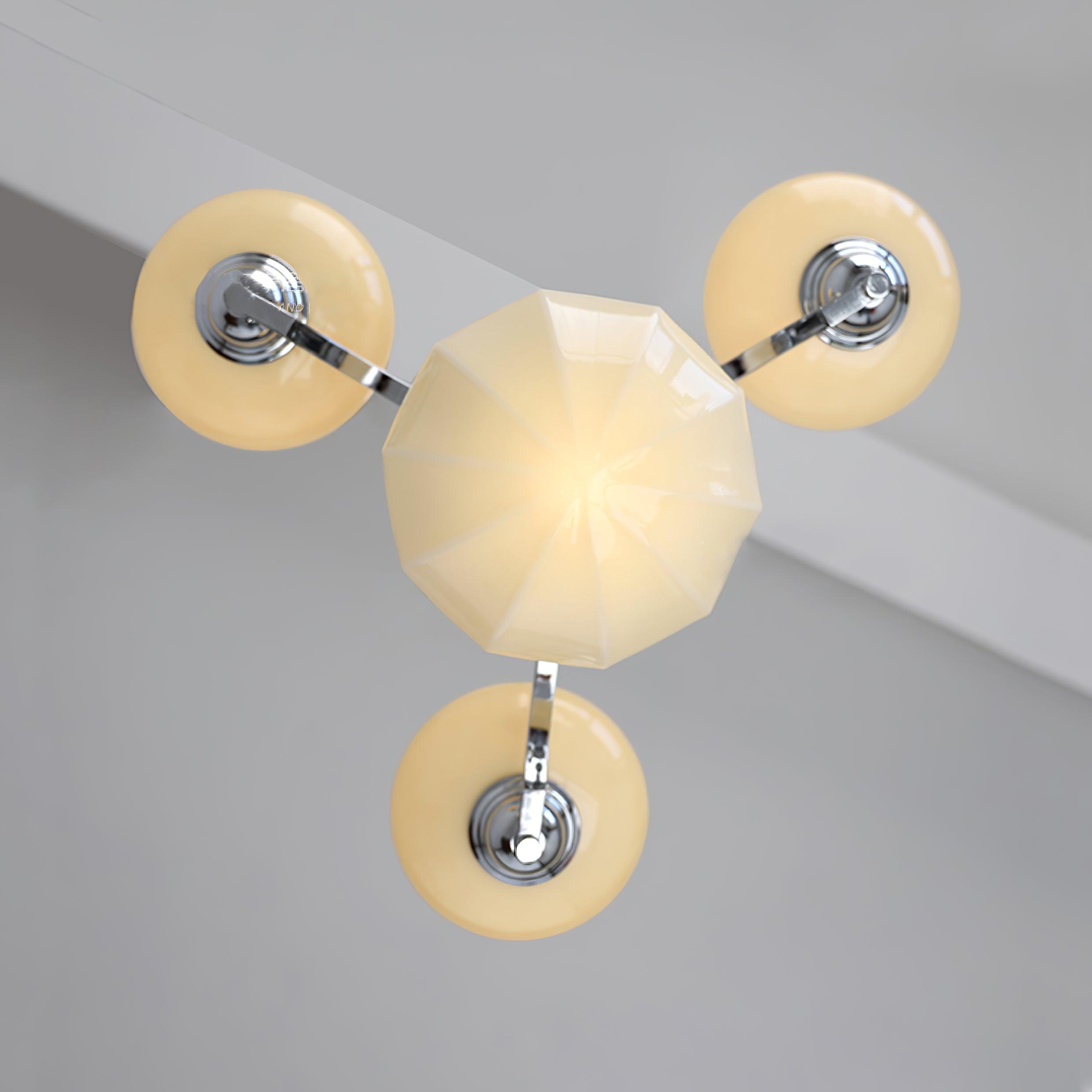 Lustra Lustre Warre Nickel Satiné Verre Fer